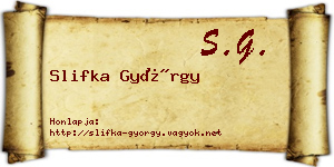Slifka György névjegykártya